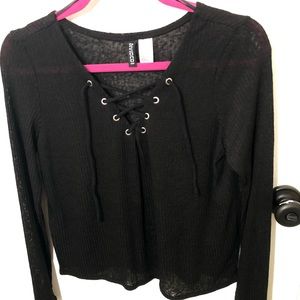 Black Long Sleeve Lace Top
